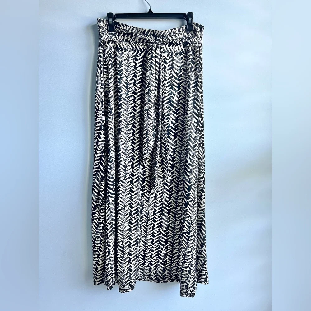 Ny Collection Women’s Petite Maxi Skirt With Sash Waist Tie Size Large